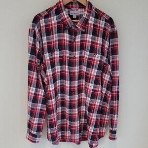 Carhartt Red and Black Casual Button Down Flannel Shirt 100% cotton. 2XL.